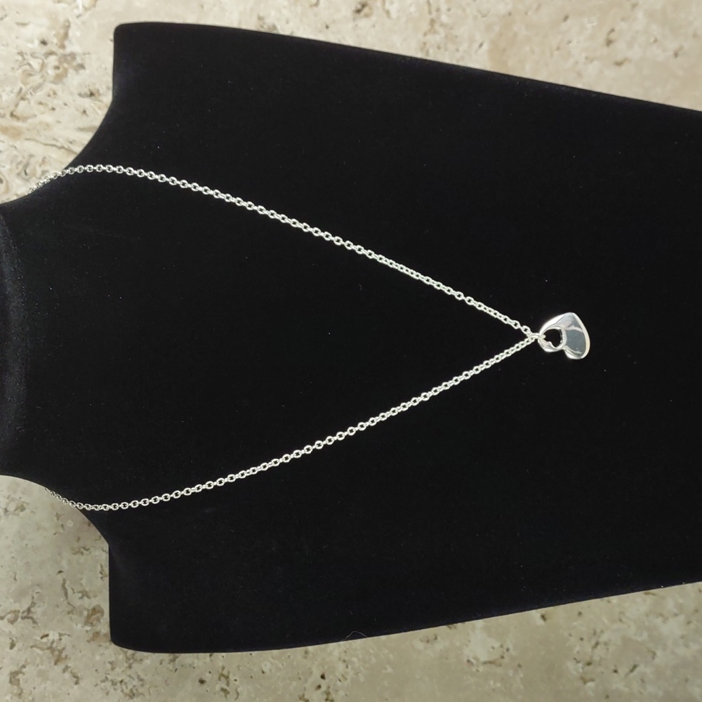 Silver Tone Floating Heart Necklace